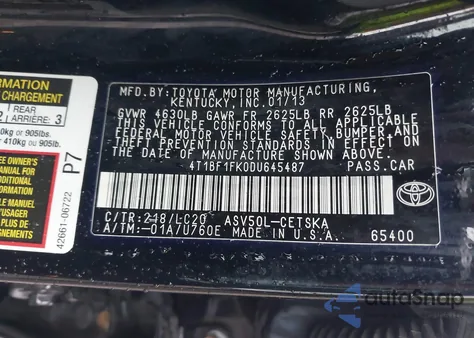 2013 Toyota Camry Se z USA, uszkodzony, nr VIN 4T1BF1FK0DU645487
